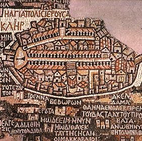 טיול לירדן - מפת מידבא - החלק של ירושלים